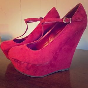 Suede wedges